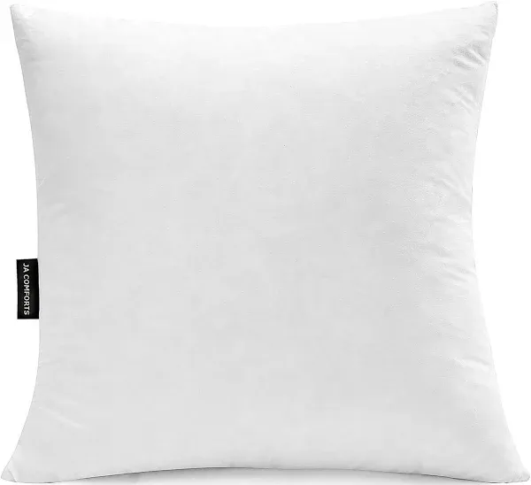 JA COMFORTS 28×28 Premium Goose Down Feather Throw Pillow Inserts(Set of 1)-5% Down Filling,High Filling Weight,250 TC Cotton Cover, Square, White