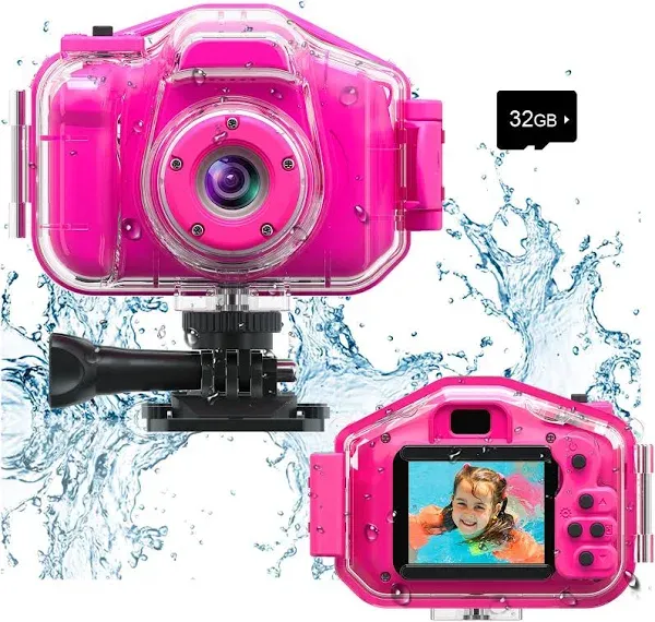 Agoigo Kids Waterproof Camera Toys for 3-12 Year Old Boys Girls Christmas Birthday Gifts Children's HD Digital Action