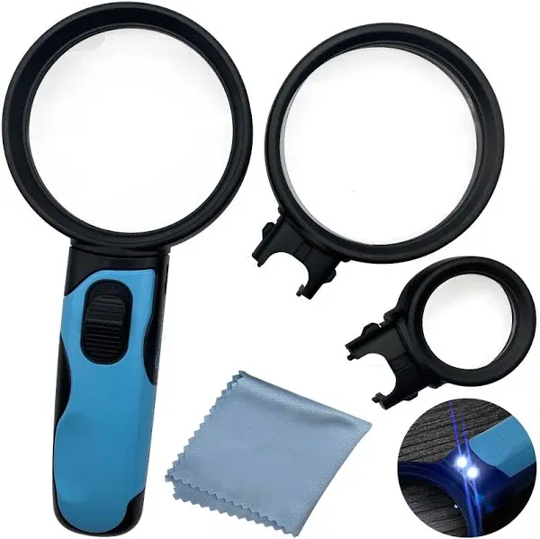  See Things Differently Magnifying Glass with Bright LED Lights- 2.5X, 5X, 16X 