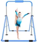 Safly Fun Gymnastics Bar for Kids Height Adjustable Horizontal Kip Bar Folding Gymnastics Junior Training Bar for Home Using