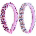  2 Beaded Headbands for Girls Bead Hair Bands for Kids, Cute Fashion Pink Pearl