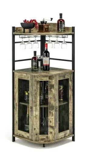 Costway Corner Bar Cabinet