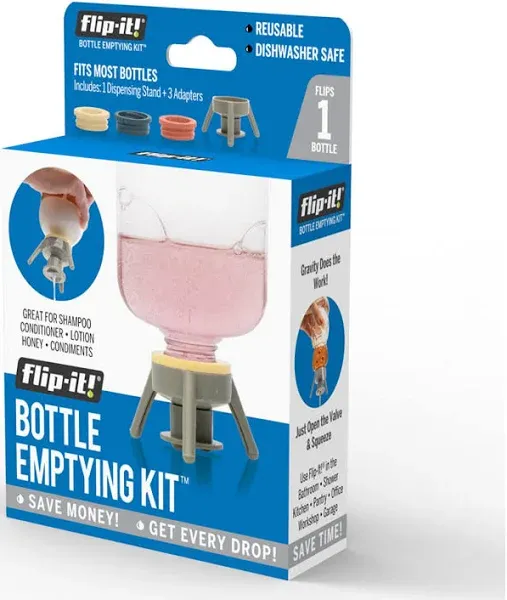 Flip-It Bottle Emptying Kit Lot of 2 - for Condiments / Lotion / Shampoo / Arts