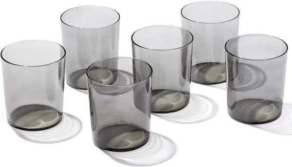  Stackables Tall Glasses, Set of 6, 6 Count, Taupe/Grey Smoke Tall, Set of 6