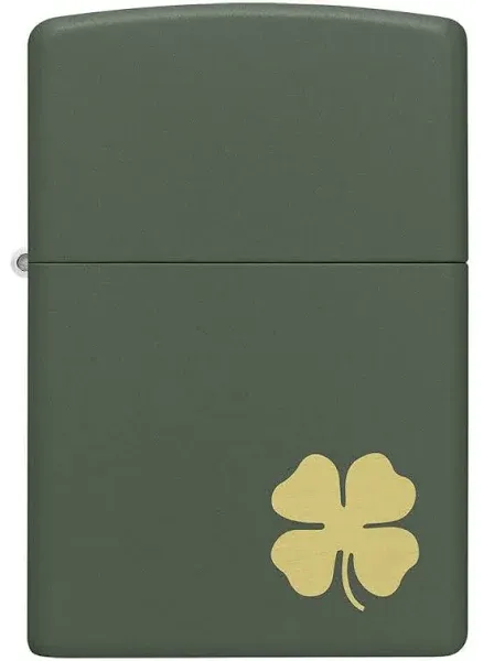 Zippo Four Leaf Clover Green Matte Windproof Lighter, 49796