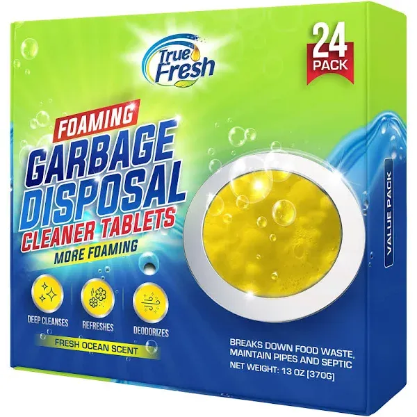 True Fresh Garbage Disposal Cleaner Tablets - Deodorizer &amp; Disposer - Drain C...