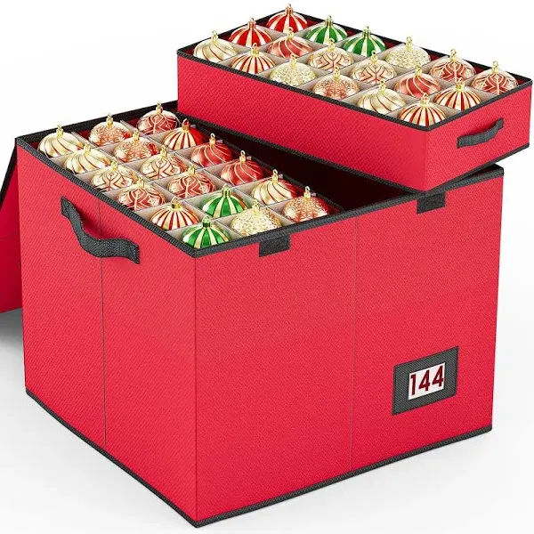 Venkuber 144 Cout 3" inch Christmas Ornament Storage Box