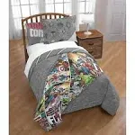 Jay Franco Marvel Comics 80th Anniversary Twin Comforter & Sham Set - Super Soft Kids Reversible Bedding - Fade Resistant Microfiber (Official Marvel Product)