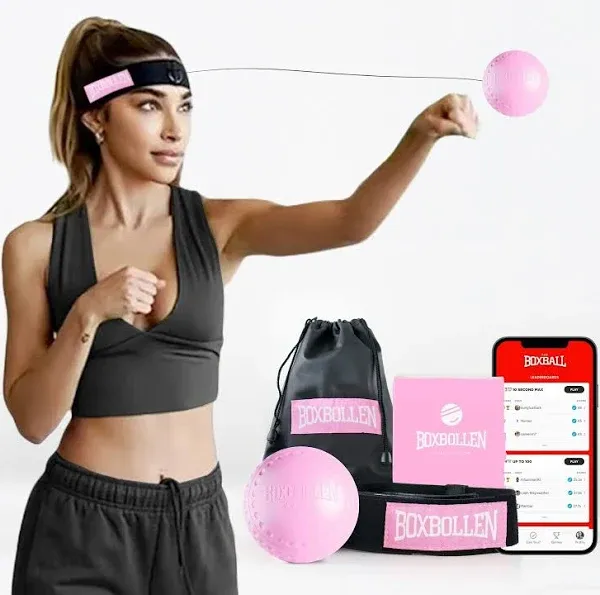 Showcase Boxbollen w/ Headband and App (Original Red or Pink) Pink