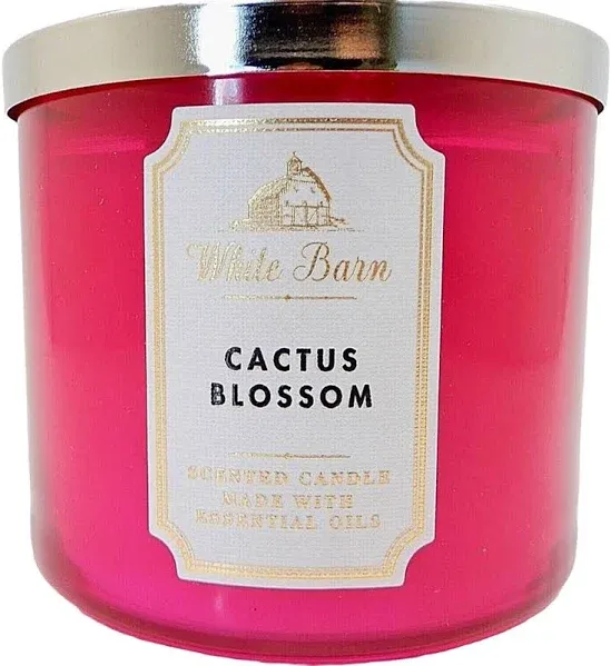 Bath &amp; Body Works White Barn Cactus Blossom 3 Wick 14.5 Oz Scented Candle