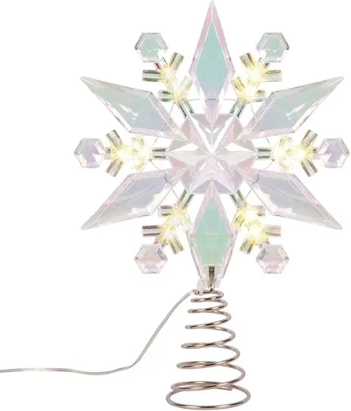 Ashland 12ct. Warm White LED Iridescent Snowflake Tree Topper