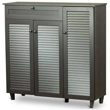 Bowery Hill Contemporary 3 Door Shoe Cabinet