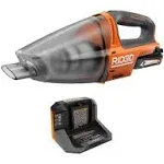 Ridgid 18V Cordless Hand Vacuum Kit with 2.0 Ah Battery and Charger