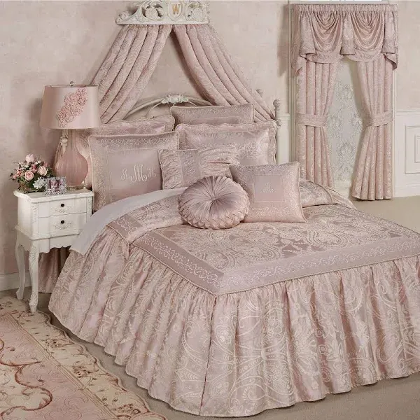 Touch of Class Romantic Princess Blush Oversized Jacquard Woven Scrollwork