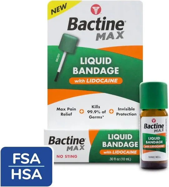 Bactine Max Liquid Bandage 0.3oz Exp 04/2025