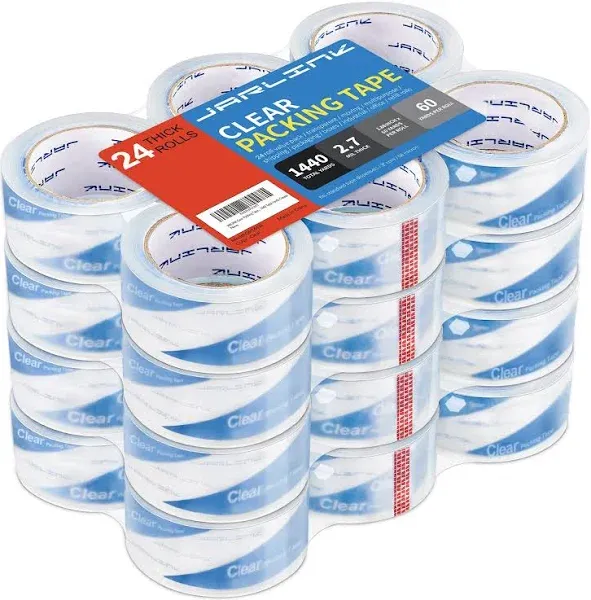 JARLINK Clearer Packing Tape 24 Rolls, Heavy Duty Packaging Tape for Shipping...