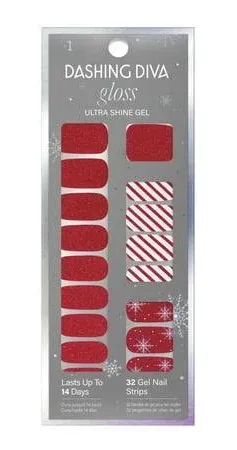 Dashing Diva Gloss Ultra Shine Gel Nail Strips, [Holly]wood, 32 Count