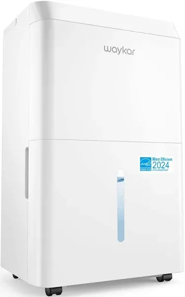 Waykar 80 Pint Energy Star Dehumidifier for Home, Basement, Large Rooms up to 5,000 Sq. Ft. - Auto Defrost, Ultra Quiet(40 dB), Auto Comfort Mode, with Drain Hose & Water Tank