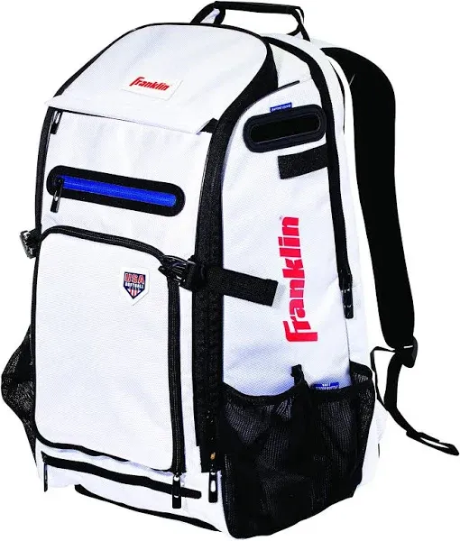 Franklin Sports Baseball + Softball Backpacks - MLB + USA Softball Equipment Bags for Baseball + Fastpitch Softball - Youth + Adult Batpacks for Bats, Gloves, Helmets, Cleats + More - Multiple Colors