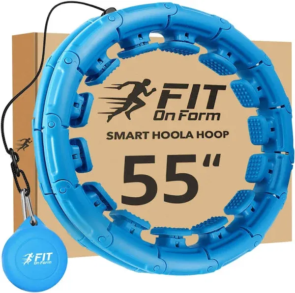 FIT ON FORM Infinity Weighted Hula Fit Hoop for Adult Weight Loss, 2 in 1 Smart Fitness Exercise Hoop for Women Abs Workout, 24/28/32 Detachable Knots