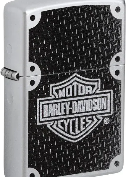 Zippo Windproof Lighter - Harley Davidson Bar and Shield Woven Carbon Fiber | 24025