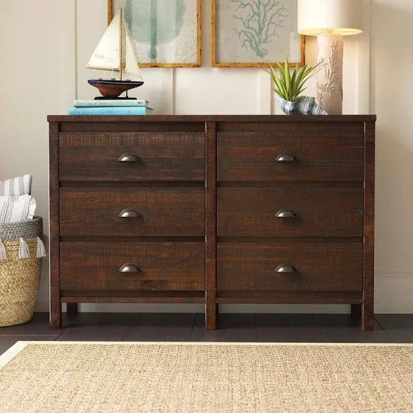 Camaflexi Baja Six Drawer Dresser - Walnut Finish