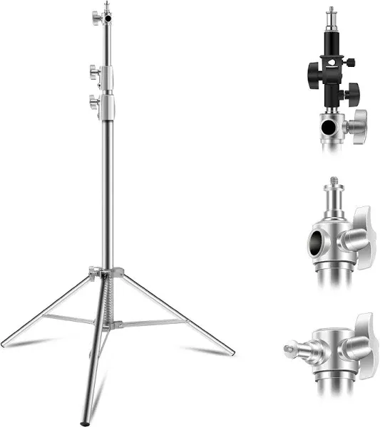 9.2 FT Stainless Steel Light Stand Photography, Heavy Duty Photography Tripod...