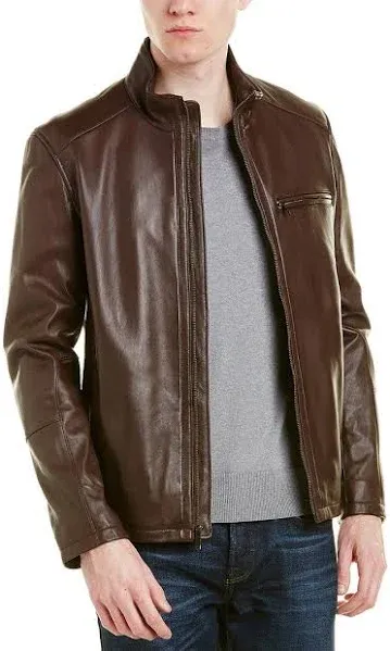 Cole Haan Men's Leather Moto Jacket