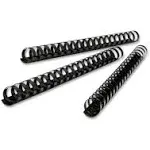 GBC CombBind Standard Spines 3/4" Diameter 160 Sheet Capacity Black 100/Box