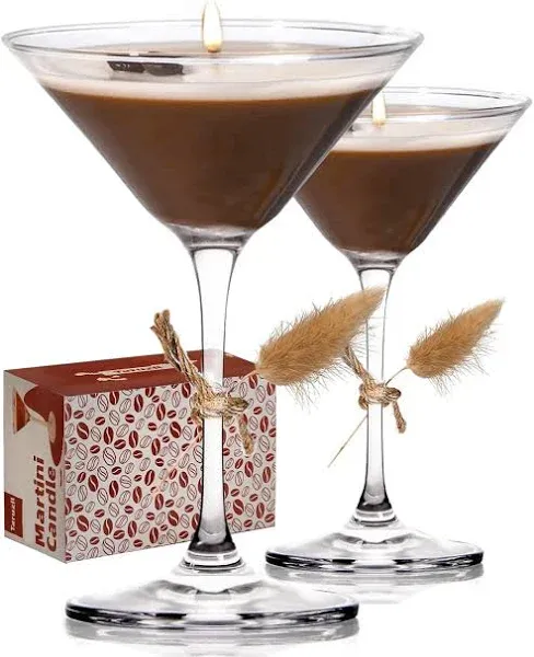 2 Pack Coffee Martini Candles Gifts for Women Men, Scented Candles Unique Gifts for Women Girl Friend Soy Wax Candles for Home, Bedroom,Coffee Bar Scented for Christmas, Birthday,Halloween