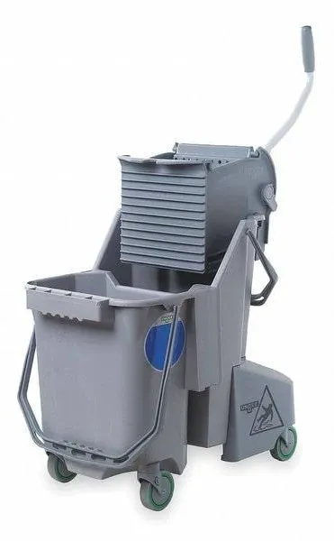 Unger Side-Press Restroom Mop Dual Bucket Combo