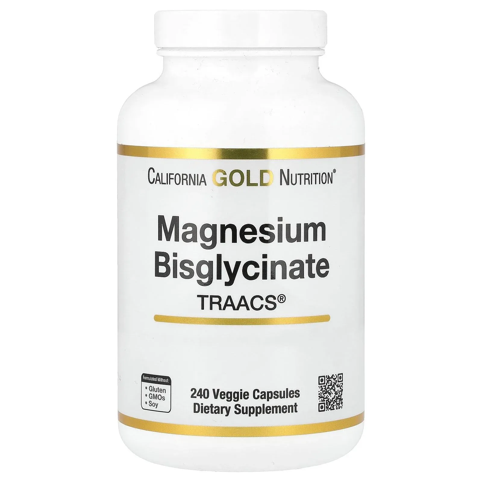 California Gold Nutrition, Magnesium Bisglycinate, 240 Veggie Capsules