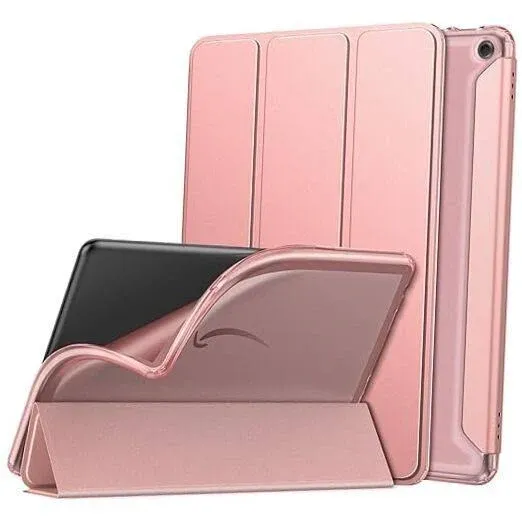 MoKo Case Fits All-New Amazon Kindle Fire HD 10 Tablet (13th Generation, 2023 Release) 10.1", Soft TPU Frosted Colored Back Cover for Fire Tablet 10 2023 Slim Smart Shell, Auto Wake/Sleep, Rose Gold