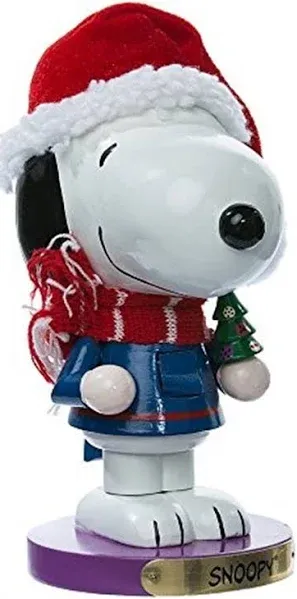 Peanuts Snoopy Wearing Santa Hat Wooden 10 Inch Christmas Nutcracker PN6801L New