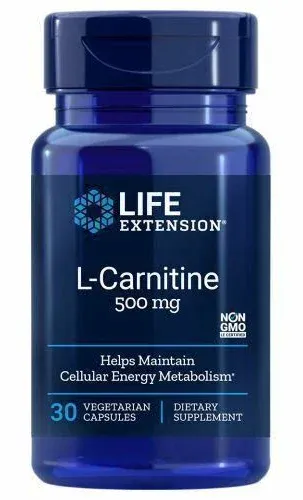 Life Extension, L-Carnitine, 500 mg, 30 Vegetarian Capsules