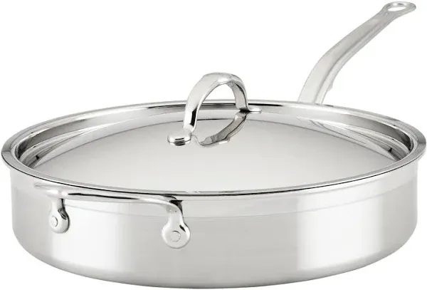 Professional Clad Stainless Steel TITUM Nonstick Sauté Pan with Lid NEW 5-Quart