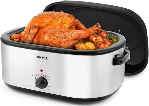 AROMA 22Qt. Roaster Oven with self basting lid stainless steel