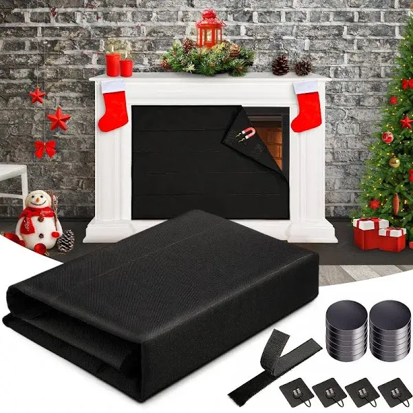 Magnet Fireplace Cover 45 X 34 Fireplace Blocker Blanket With 12 Strong Magnet