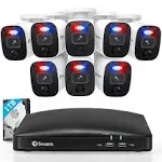 Swann Home DVR Security Camera System with 1TB HDD,8 Channel 8 Camera,1080p Video,Indoor or Outdoor Wired Surveillance CCTV,Color Night Vision,Heat Motion Detection,LED Lights,846808