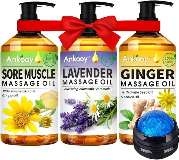 3 Pack Massage Oil for Massage Therapy,Sore Muscle Arnica Oil &amp; Lavender Oil ...