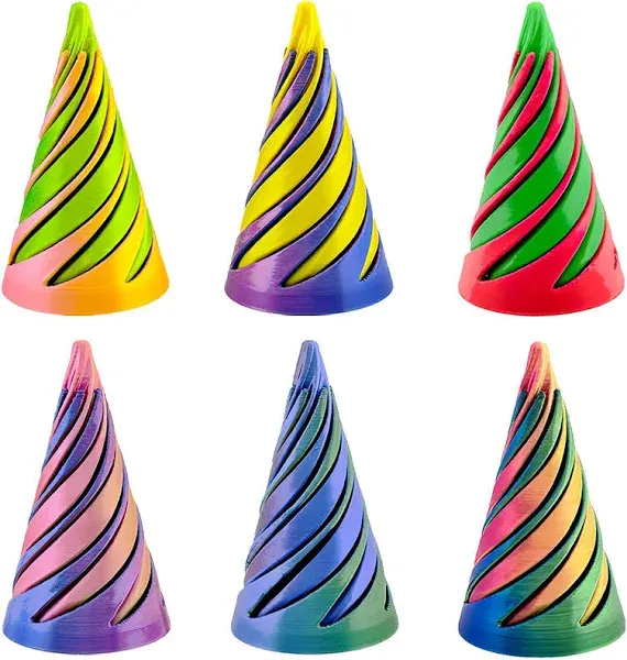 Lyzbbsoy 3 Packs Impossible Cone,Spiral Cone Fidget Toy Impossible Pyramid Passthrough Toy,3D Printed Spiral Cone Fidget Toy,Mini Vortex Thread Illusion