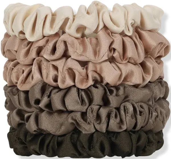 Ultra Petite Satin Scrunchies 6pc - Eucalyptus