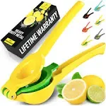 Zulay Metal 2-in-1 Lemon Lime Squeezer - Hand Juicer Lemon Squeezer Gets Every Last Drop - Max Extraction Manual Citrus Juicer - Easy-to-Use Lemon Ju