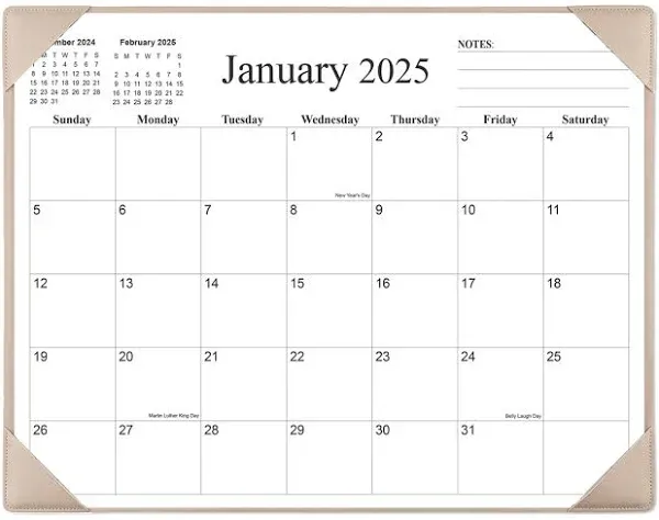 Simplified Desk Calendar 2024-2025 with Desktop Mat 20 Month Large Desk Pad C...