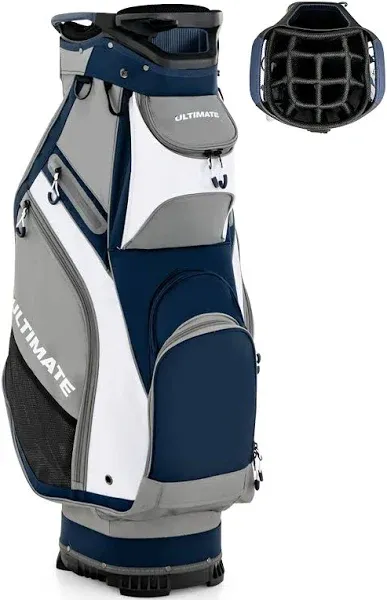 10.5&#034; Cart Golf Bag Lightweight Portable w/14 Way Dividers &amp; 7 Zippered Pockets