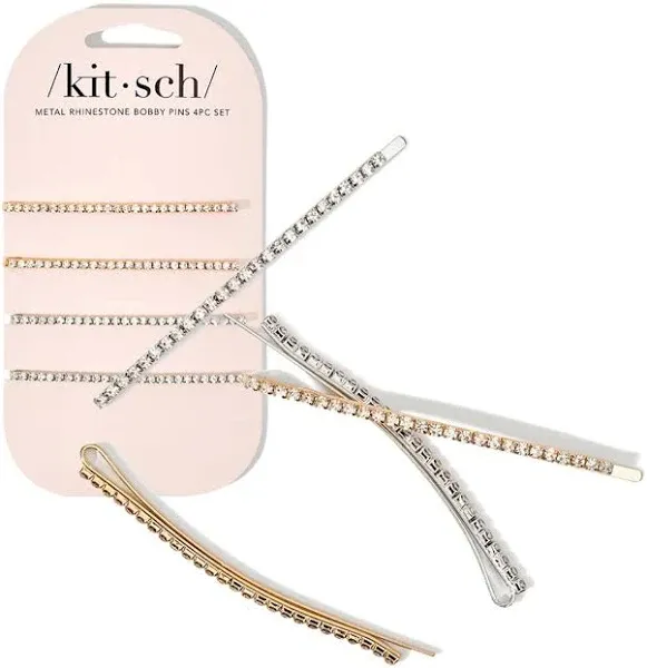 Kitsch Rhinestone Drop Bobby Pins (4 Pcs)