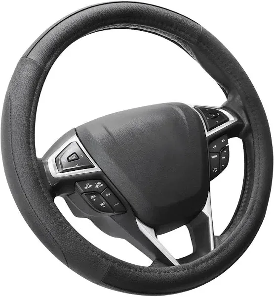 SEG Direct Black Microfiber Leather Steering Wheel Cover for F-150 Tundra Range Rover