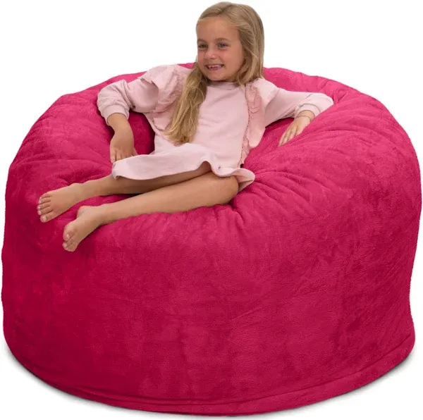 Ultimate Sack 4000 (4 ft.) Bean Bag Chair - Pink Fur