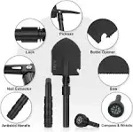 iunio Folding Shovel, Portable, Camping Shovel Multitool, Foldable Entrenching Tool