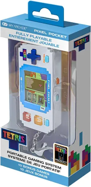 My Arcade Pixel Pocket Tetris Mini Portable Gaming System